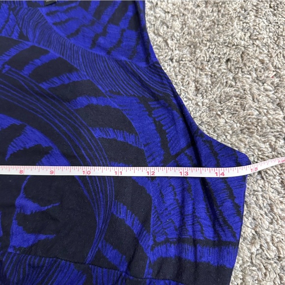 Athleta Santorini Blue black Leaf Print High Neck Dress Small Sleeveless casual - Picture 9 of 11